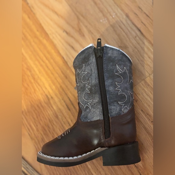 Old West luxury, finest genuine leather cowboy boots, size 4 - Picture 6 of 14